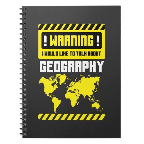 Geography Teacher World Map Funny Geographer Notebook