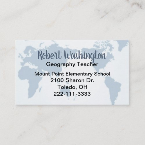 Geography Teachers Business Card