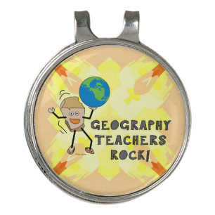 Geography Teachers Rock Golf Hat Clip