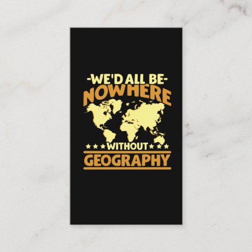 Geography World Map Geographic Planet Geographer Business Card