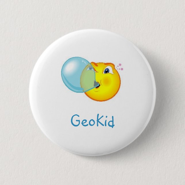 GeoKid Bubblegum Geocaching Swag Pin (Front)