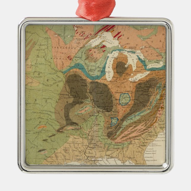 Geol map US Metal Ornament (Front)