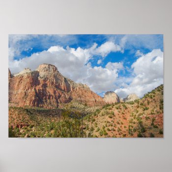Geologic Formations In Zion National Park  Utah Poster by catherinesherman at Zazzle