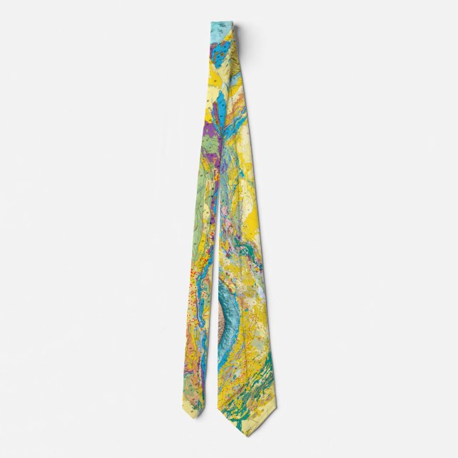 Geologic Map of Northern South America Neck Tie (Back)