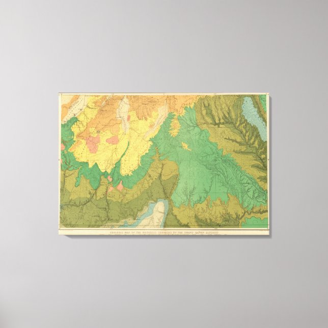 Geologic Map Of The Mesozoic Terraces Canvas Print (Front)