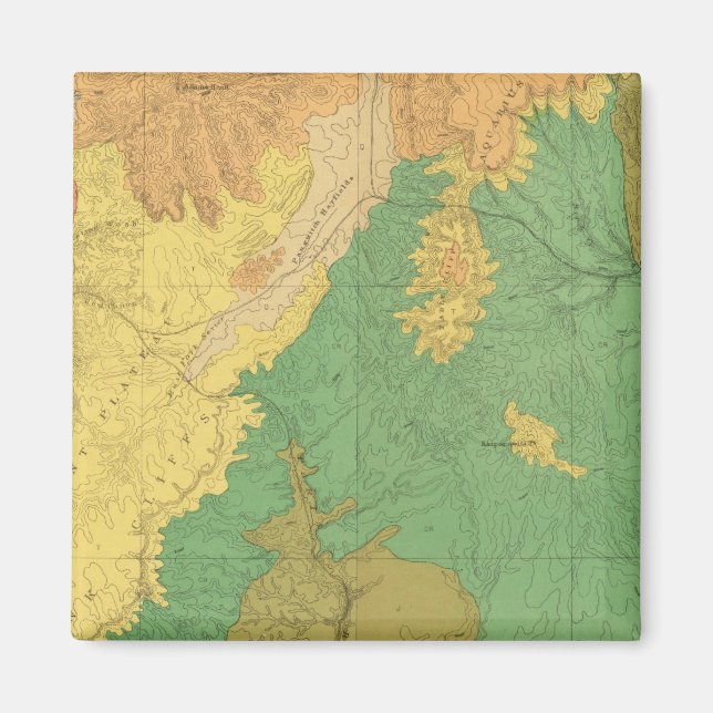 Geologic Map Of The Mesozoic Terraces Magnet (Front)