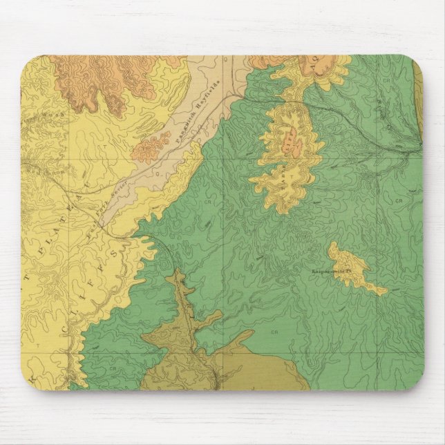 Geologic Map Of The Mesozoic Terraces Mouse Pad (Front)