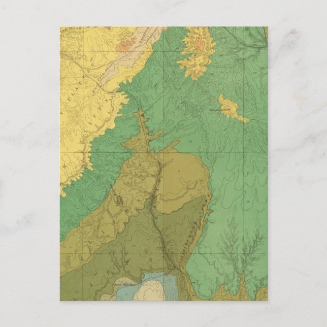 Geologic Map Of The Mesozoic Terraces Postcard (Front)