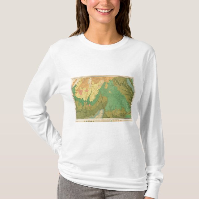 Geologic Map Of The Mesozoic Terraces T-Shirt (Front)