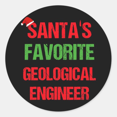 Geological Engineer Funny Pajama Christmas Gift  Classic Round Sticker