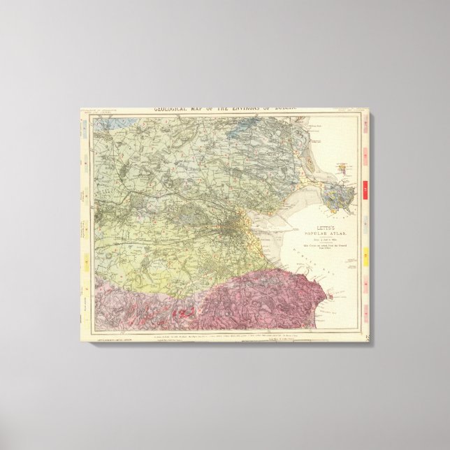 Geological map Dublin Canvas Print (Front)