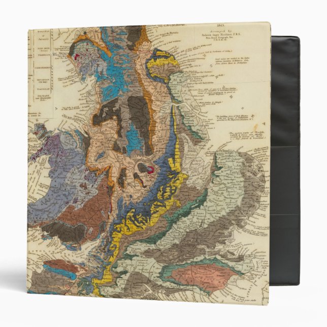 Geological map, England, Wales 3 Ring Binder (Front/Inside)