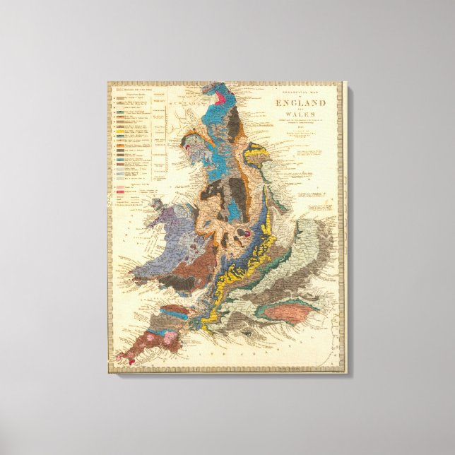 Geological map, England, Wales Canvas Print (Front)