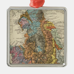 Geological map England, Wales Metal Ornament