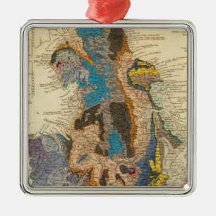 Geological map, England, Wales Metal Ornament