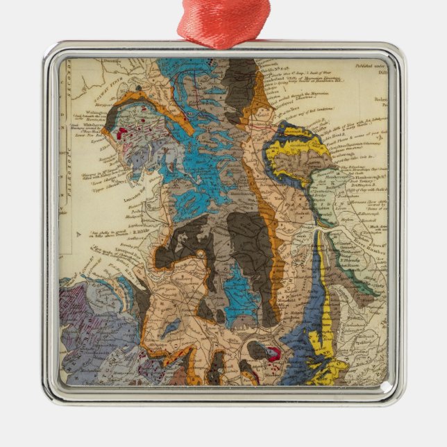 Geological map, England, Wales Metal Ornament (Front)