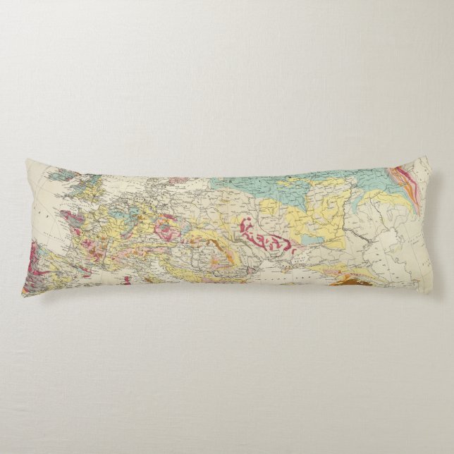 Geological map Europe Body Pillow (Front)