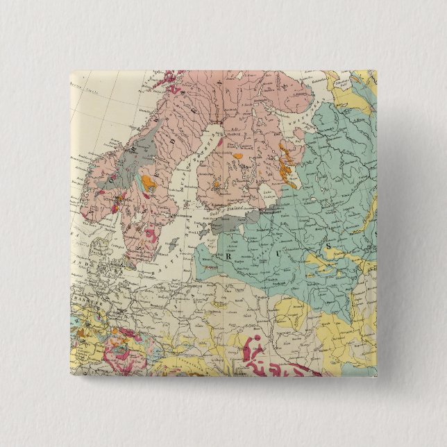 Geological map Europe Button (Front)