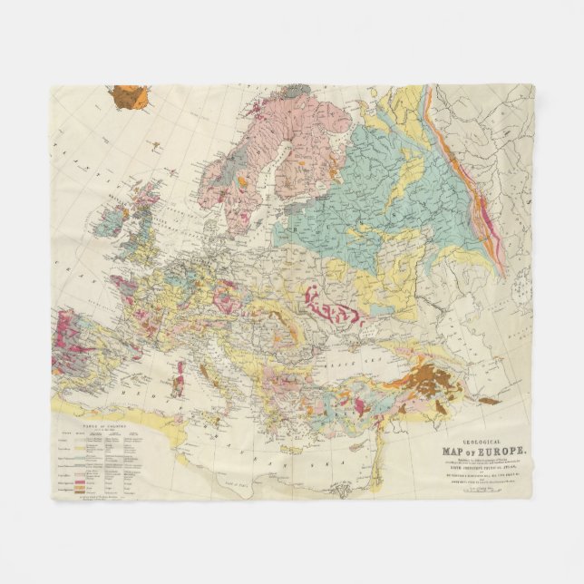 Geological map Europe Fleece Blanket (Front (Horizontal))