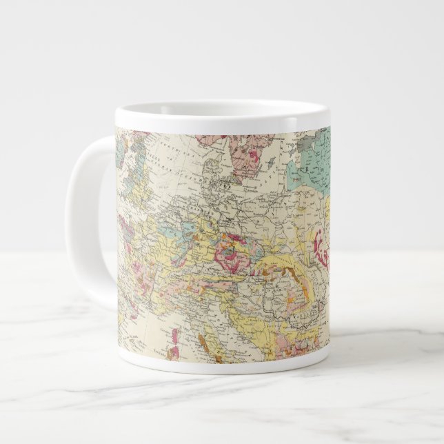 Geological map Europe Giant Coffee Mug (Front Left)