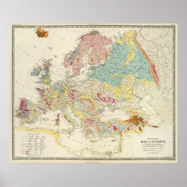 Geological map Europe Poster (Front)