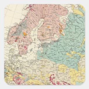 Geological map Europe Square Sticker