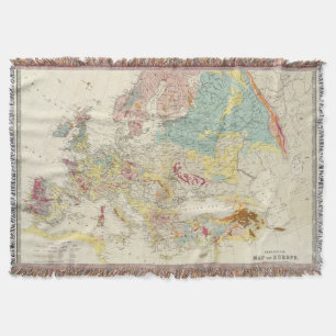 Geological map Europe Throw Blanket