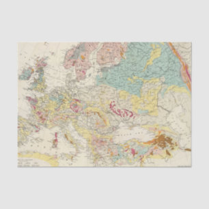 Geological map Europe Tissue Paper