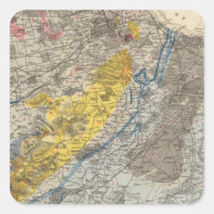 Geological map of Edinburgh Square Sticker