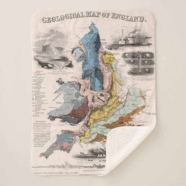 Geological Map of England Sherpa Blanket (Front)