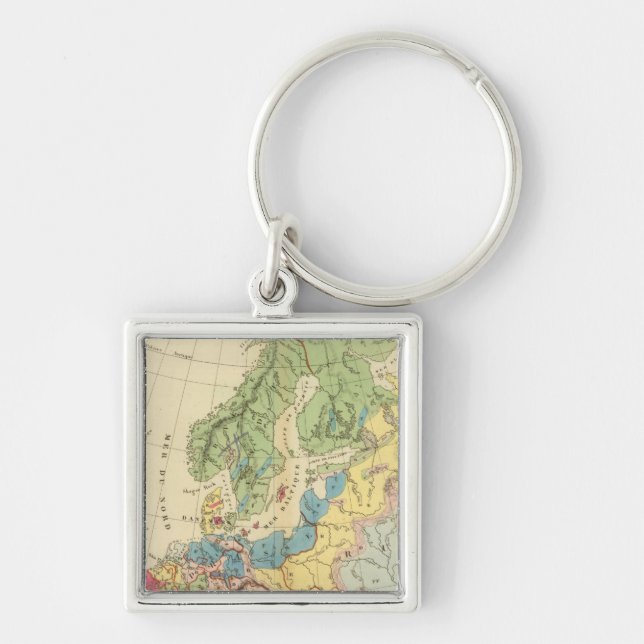 Geological Map of Europe Keychain (Front)