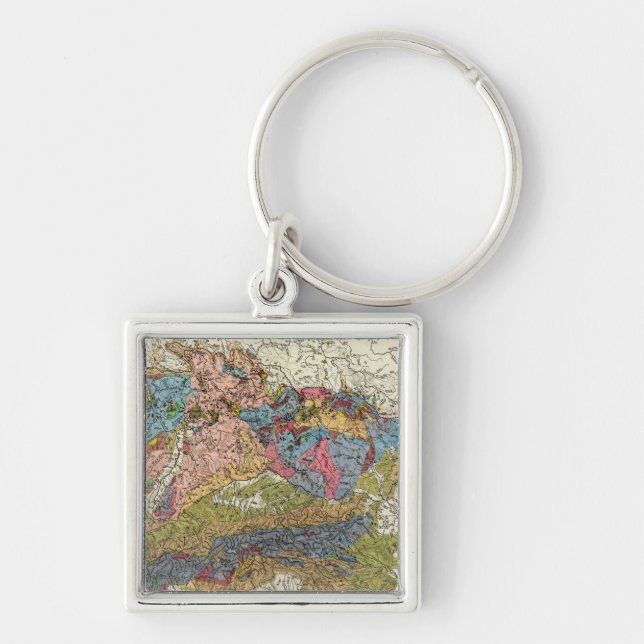 Geological map of Germany Keychain (Front)