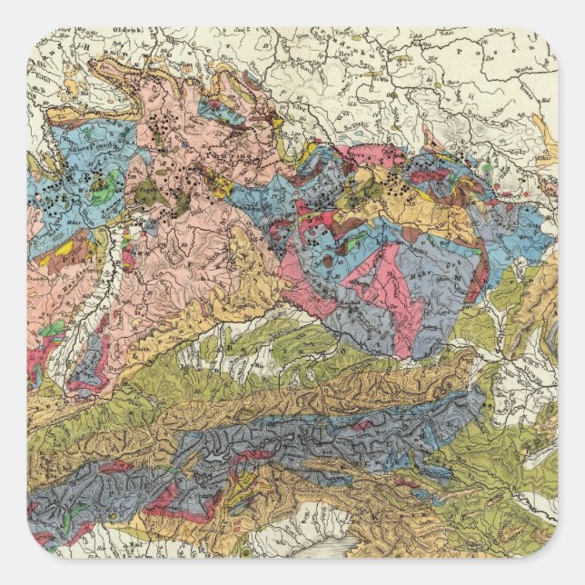 Geological map of Germany Square Sticker (Front)