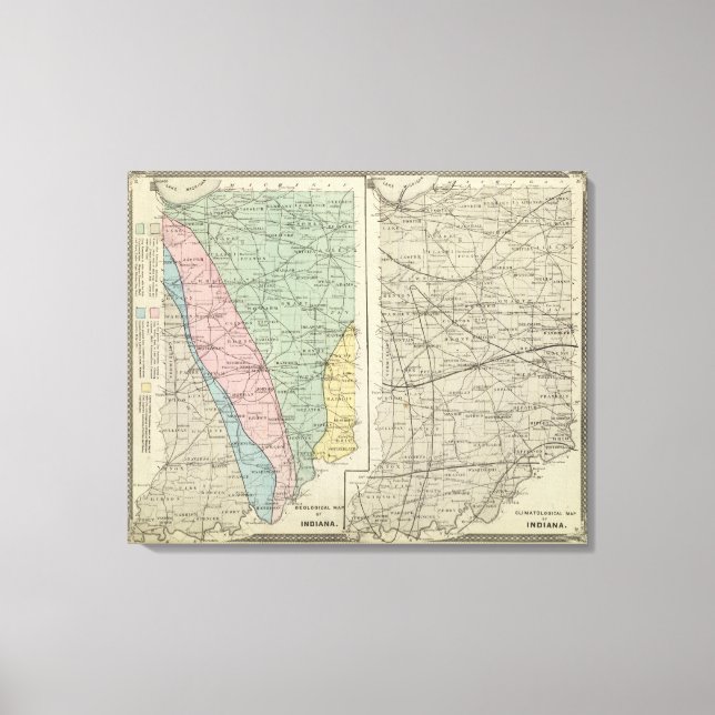 Geological map of Indiana Canvas Print (Front)