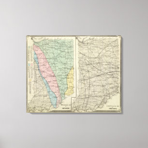 Geological map of Indiana Canvas Print