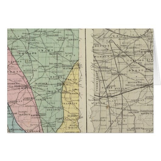 Geological map of Indiana Cards (Front Horizontal)