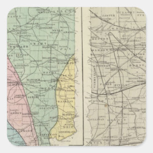 Geological map of Indiana Square Sticker