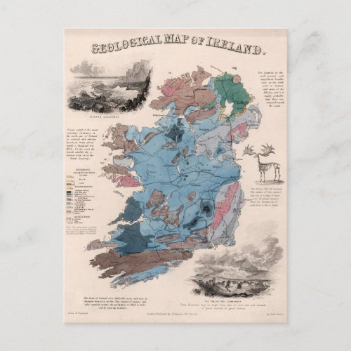 Geological Map of Ireland Postcard