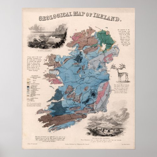 Geological Map of Ireland Poster