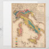 Geological Map of Italy by H. de Collegno (1844) (Front/Back)