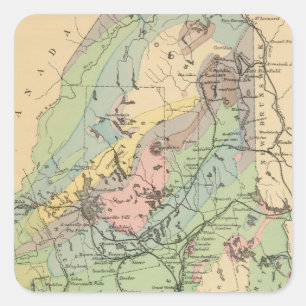 Geological map of Maine Square Sticker