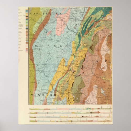 Geological Map of New Hampshire 2 Poster