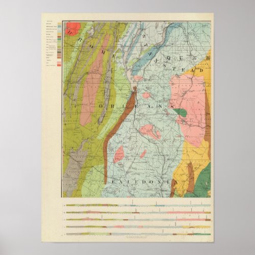 Geological Map of New Hampshire 3 Poster