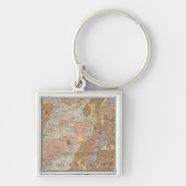 Geological Map of New Hampshire 4 Keychain (Front)