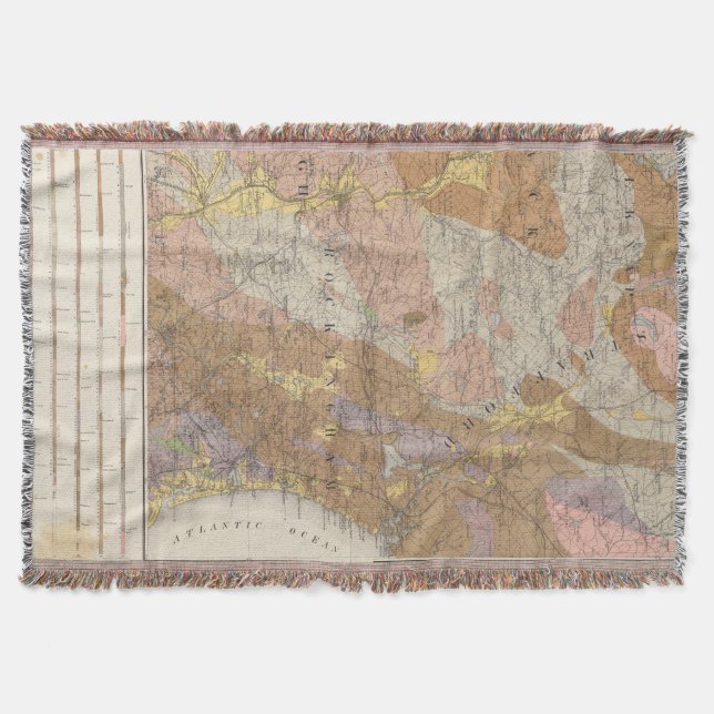 Geological Map of New Hampshire 4 Throw Blanket (Front)