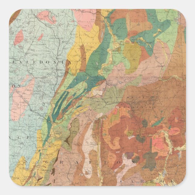 Geological Map of New Hampshire Square Sticker (Front)