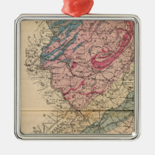 Geological map of New Jersey Metal Ornament