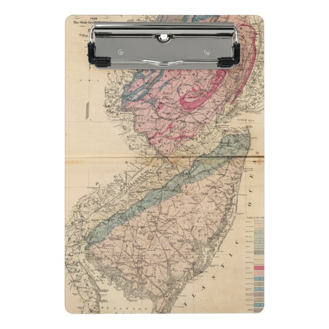 Geological map of New Jersey Mini Clipboard (Front)