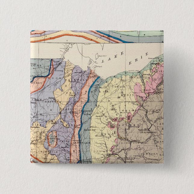 Geological map of Ohio Pinback Button (Front)