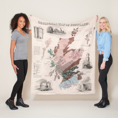 Geological Map of Scotland Fleece Blanket